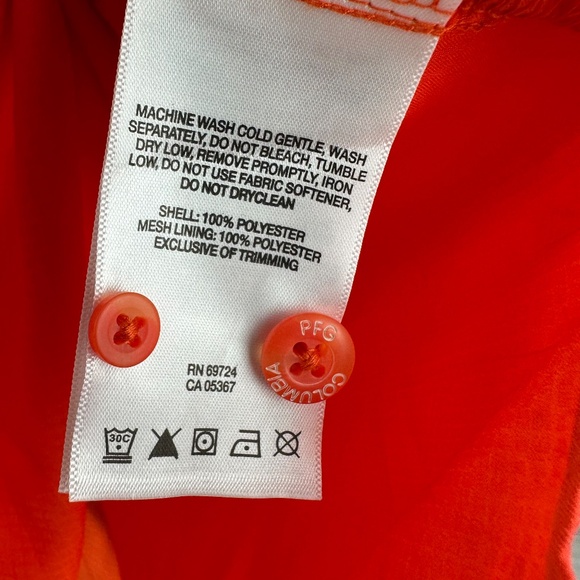 Columbia PFG Shirt Mens Large Vented Fishing Orange Short Sleeve UofA Auburn - Picture 5 of 13